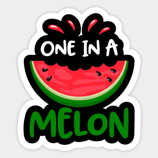 One In A Melon Cute Summer Watermelon Sticker by Elliottda
